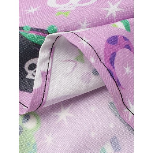 Men Fun Cartoon Halloween Printed Casual Curved Hem Shirt Men Fun Cartoon Halloween Printed Casual Curved Hem Shirt