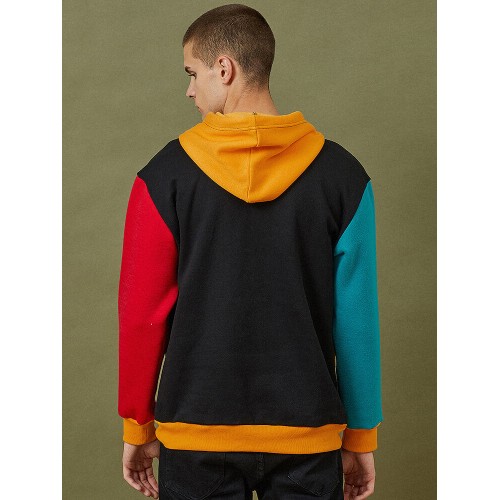 Mens Colorblock Stitching Kangaroo Pocket Loose Casual Pullover Hoodies Mens Colorblock Stitching Kangaroo Pocket Loose Casual Pullover Hoodies