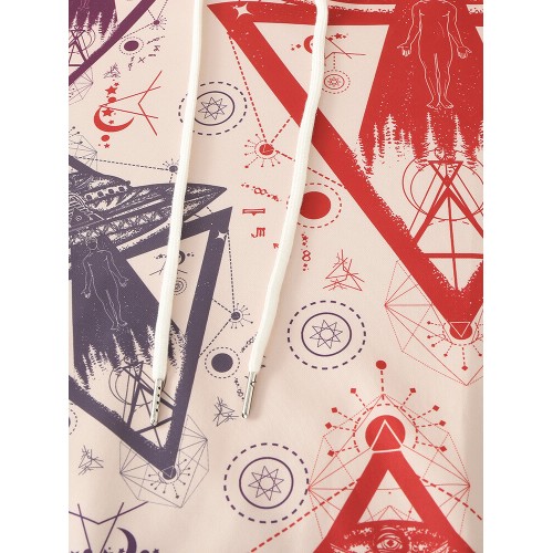 Mens Allover Space Ship Pattern Print Relaxed Fit Hoodies With Kangaroo Pocket Mens Allover Space Ship Pattern Print Relaxed Fit Hoodies With Kangaroo Pocket