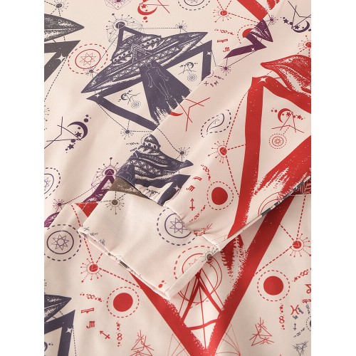 Mens Allover Space Ship Pattern Print Relaxed Fit Hoodies With Kangaroo Pocket Mens Allover Space Ship Pattern Print Relaxed Fit Hoodies With Kangaroo Pocket