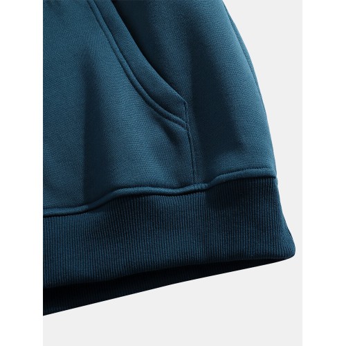 Mens Colorblock Patchwork Casual Pouch Pocket Drawstring Hoodies With Snap-Button Mens Colorblock Patchwork Casual Pouch Pocket Drawstring Hoodies With Snap-Button