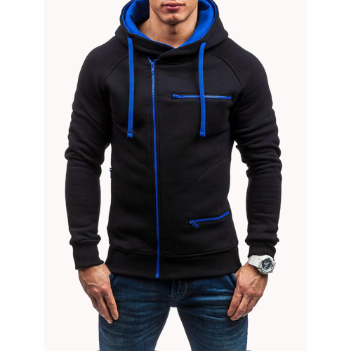 Men's Casual Sport Tilted Zipper Up Safe Zipper Pockets Drawstring Hooded Sweatshirts Men's Casual Sport Tilted Zipper Up Safe Zipper Pockets Drawstring Hooded Sweatshirts