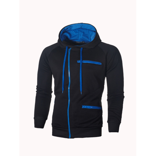 Men's Casual Sport Tilted Zipper Up Safe Zipper Pockets Drawstring Hooded Sweatshirts Men's Casual Sport Tilted Zipper Up Safe Zipper Pockets Drawstring Hooded Sweatshirts