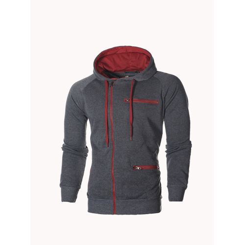 Men's Casual Sport Tilted Zipper Up Safe Zipper Pockets Drawstring Hooded Sweatshirts Men's Casual Sport Tilted Zipper Up Safe Zipper Pockets Drawstring Hooded Sweatshirts