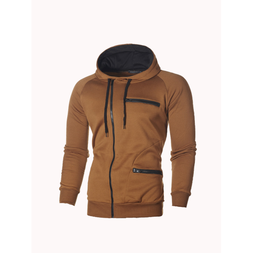 Men's Casual Sport Tilted Zipper Up Safe Zipper Pockets Drawstring Hooded Sweatshirts Men's Casual Sport Tilted Zipper Up Safe Zipper Pockets Drawstring Hooded Sweatshirts