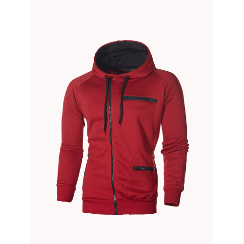 Men's Casual Sport Tilted Zipper Up Safe Zipper Pockets Drawstring Hooded Sweatshirts Men's Casual Sport Tilted Zipper Up Safe Zipper Pockets Drawstring Hooded Sweatshirts