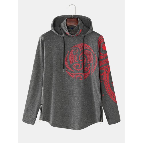 Mens Cotton Pattern Print Stretch Side Zip Regular Fit High Neck Hoodies Mens Cotton Pattern Print Stretch Side Zip Regular Fit High Neck Hoodies