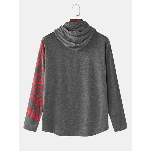 Mens Cotton Pattern Print Stretch Side Zip Regular Fit High Neck Hoodies Mens Cotton Pattern Print Stretch Side Zip Regular Fit High Neck Hoodies