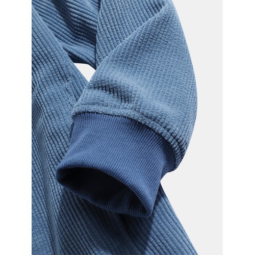 Mens Corduroy Solid Color Vintage Zipper Front Casual Hoodies With Pocket Mens Corduroy Solid Color Vintage Zipper Front Casual Hoodies With Pocket