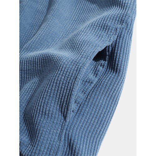 Mens Corduroy Solid Color Vintage Zipper Front Casual Hoodies With Pocket Mens Corduroy Solid Color Vintage Zipper Front Casual Hoodies With Pocket