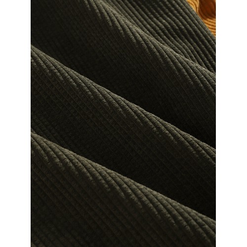 Mens Corduroy Contrast Patchwork Casual Drawstring Elastic Hem Hoodies With Kangaroo Pocket Mens Corduroy Contrast Patchwork Casual Drawstring Elastic Hem Hoodies With Kangaroo Pocket