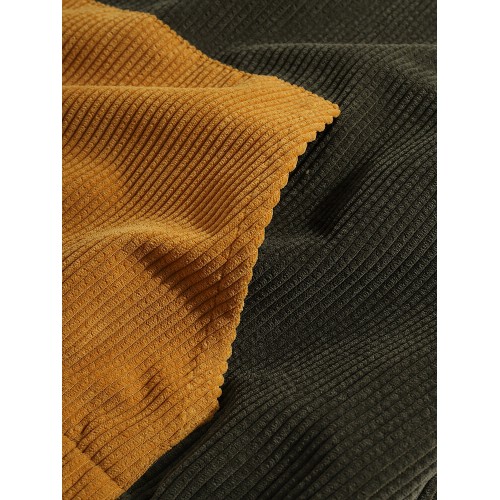 Mens Corduroy Contrast Patchwork Casual Drawstring Elastic Hem Hoodies With Kangaroo Pocket Mens Corduroy Contrast Patchwork Casual Drawstring Elastic Hem Hoodies With Kangaroo Pocket