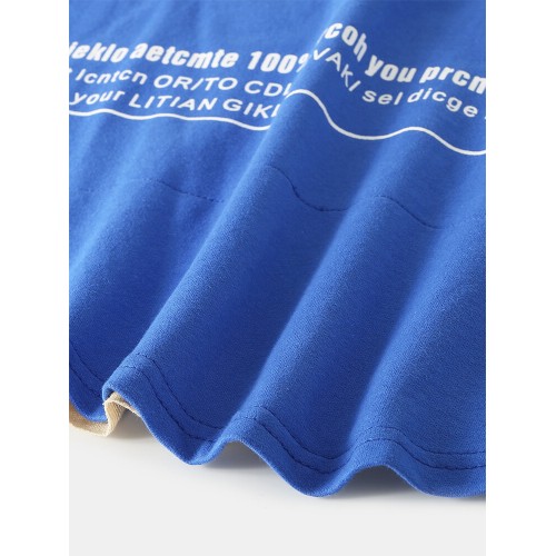 Mens Letter Print Patchwork Cotton Loose Casual Crew Neck Long Sleeve Sweatshirt Mens Letter Print Patchwork Cotton Loose Casual Crew Neck Long Sleeve Sweatshirt