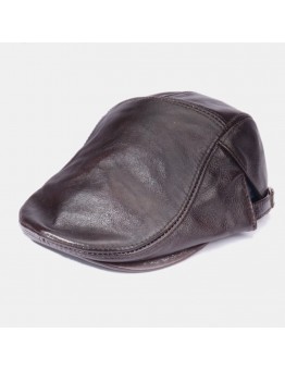 Men's Genuine Leather Top Layer Cowhide Hat Spring And Autumn Single Leather Thin Single Layer Forward Cap