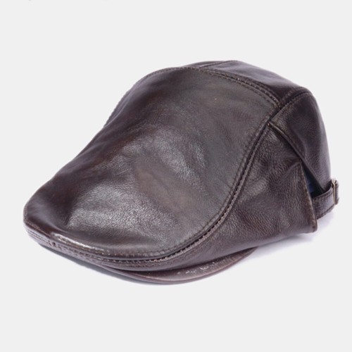 Men's Genuine Leather Top Layer Cowhide Hat Spring And Autumn Single Leather Thin Single Layer Forward Cap