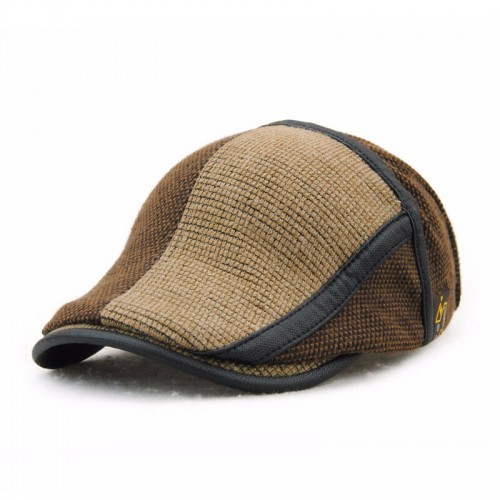 Men Women Cotton Knitting Newsboy Beret Caps Casual Outdoors Peaked Hat