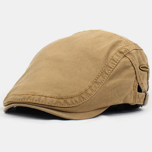 Mens Cotton Embroidery Painter Beret Caps Casual Outdoor Visor Forward Hat