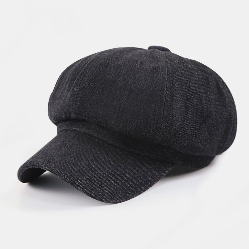 Men Retro British Style Solid Color Autumn Winter Keep Warm Octagonal Hat Newsboy Hat Flat Caps