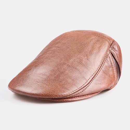 Men's Genuine Leather First Layer Cowhide Hat Spring And Autumn Single Skin Thin Single Layer Forward Cap