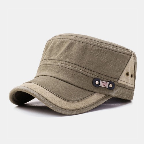 Solid Color Fashion Men's Wash Hat Flat Hat Military Hat