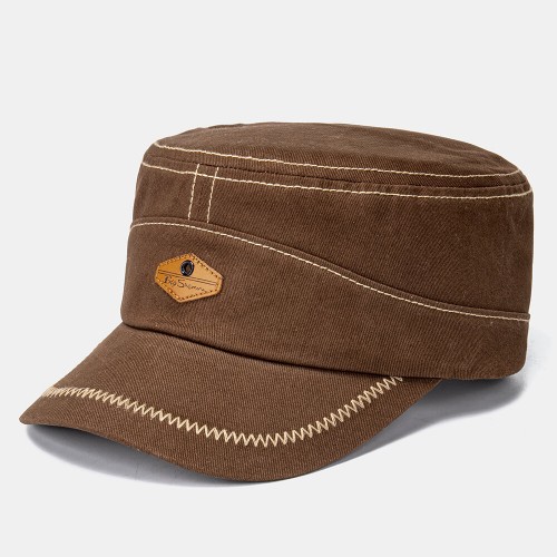 Men Solid Color Retro Keep Warm Outdoor Flat Hat Military Hat