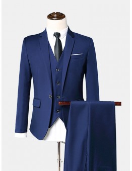 Three Pieces Business Wedding Slim Fit Evening Party Dressing Suit for Men