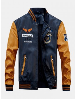 Mens Autumn Cool Handsome Stand Collar Long Sleeve Bomber Jacket