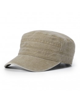 Men Cotton Military Cap Flat Cap Sunshade Casual Outdoors Peaked Forward Cap Adjustable Hat