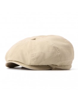 Mens Solid Color Simple Cotton Beret Hat Outdoor Casual Sunshade Adjustable Painter Hat